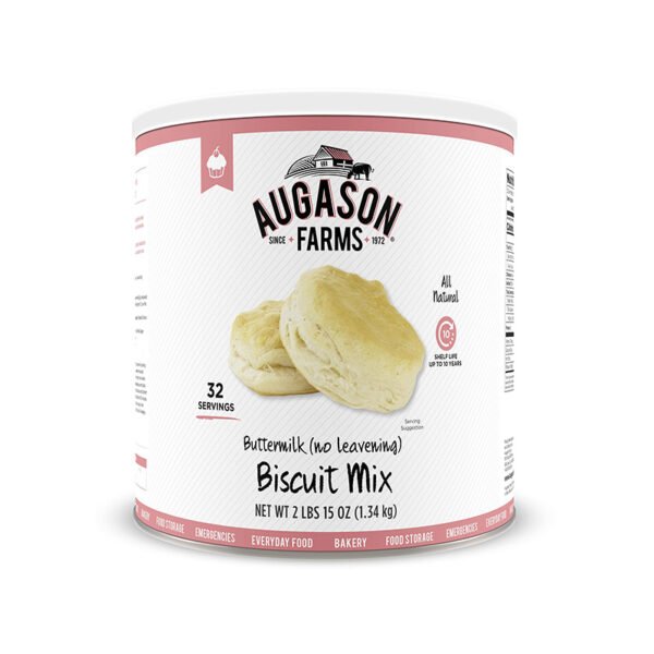 Augason Farms Buttermilk (No Leavening) Biscuit Mix 2 lbs 15 oz No. 10 Can, 5-80410